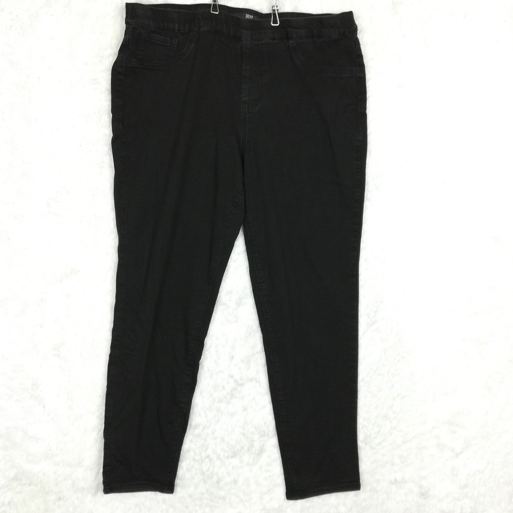 1822 Denim Womens Jeans Jegging Black Pull On Skinny High Rise Stretch Plus 16